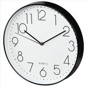 Hama 186389 Elegance nástěnné hodiny, průměr 30 cm, tichý chod, bílé/černé