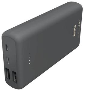Hama 201669 Supreme 20HD, powerbank, 20000 mAh, 3 A, 3 výstupy: 1x USB-C, 2x USB-A