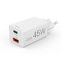 Hama 201993 rychlá USB nabíječka GaN USB-C + USB-A, PD/QC, 45 W
